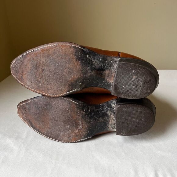 Vintage Nocona Cowboy Boots‎ Men's 8.5 D Brown Leather Lizard Wingtip Western - Picture 6 of 10